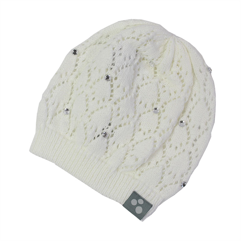 Mergaičių megzta kepurė LACY, balta, L